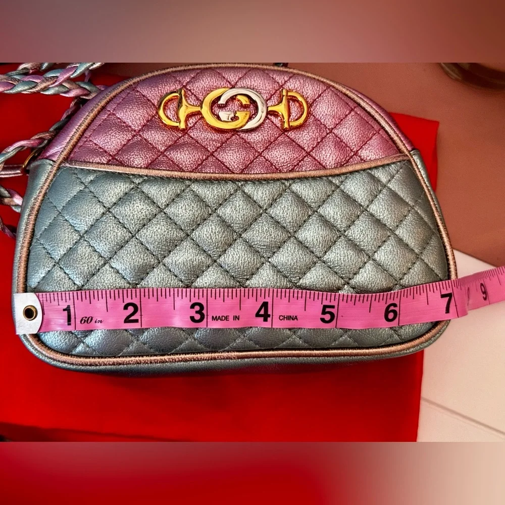 GUCCI Nappa Trapuntata Mini Zumi Dome Metallic Pastels Xbody Bag - Picture 15 of 16